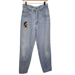 Vintage Disney Mickey & Co Embroidered Mickey Mouse High Rise Mom Jeans Size 27